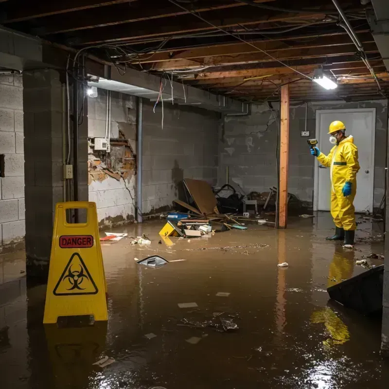 Flooded Basement Electrical Hazard in Evergreen Park, IL Property